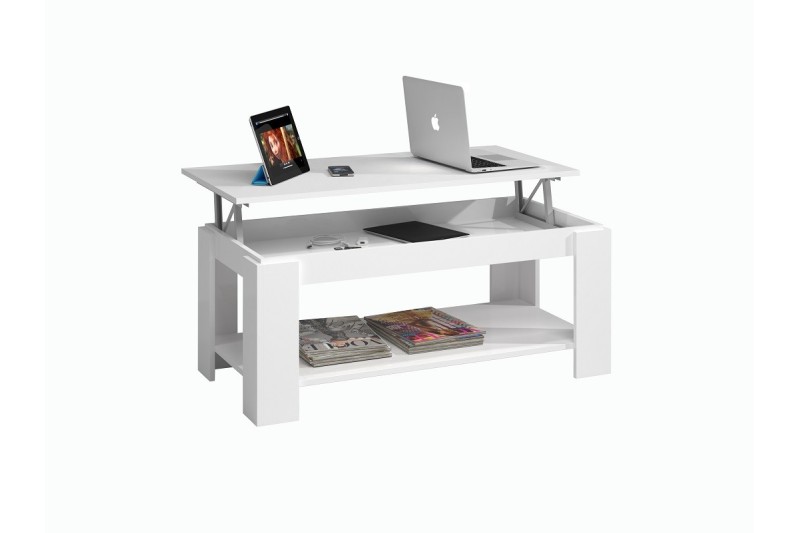 Mesa centro Elevable AMBIT Blanco Artik