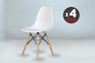 Conjunto de 4 sillas diseño en Color Blanco