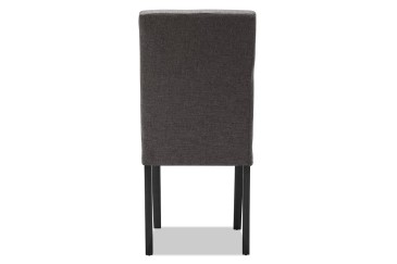 Conjunto de 2 cadeiras estofadas em tecido cinzento elegante