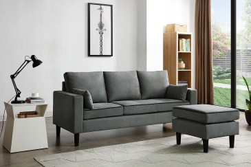 Sofá Chaiselongue de Diseño 3P reversible en color GRIS al MEJOR PRECIO