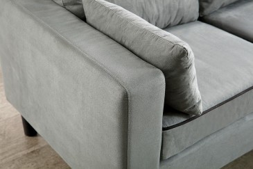 Sofá Chaiselongue Design 3P reversível na cor CINZA ao MELHOR PREÇO