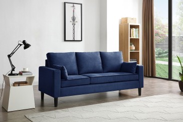 Sofá de design 3P Chaiselongue 3P reversível na cor AZUL ao MELHOR PREÇO