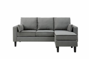 Sofá Chaiselongue Design 3P reversível na cor CINZA ao MELHOR PREÇO