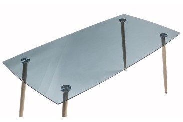 PACK Mesa de cristal de salón + 4  Sillas NORDIC en Blanco