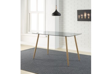 PACK Mesa de cristal de salón + 4  Sillas NORDIC en Blanco