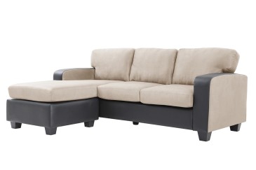 Sofá Chaiselongue Design 3P reversível na cor BEIGE ao MELHOR PREÇO