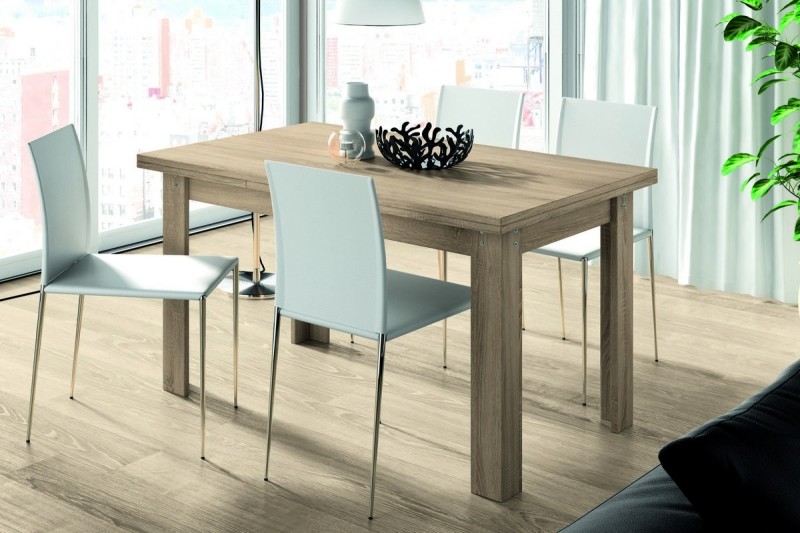 Mesa de jantar extensível retangular LOGAN