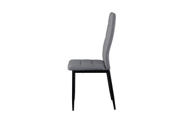 Conjunto de 4 sillas tapizadas en elegante tela de Color Gris claro  y robusta estructura metálica