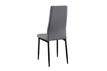 Conjunto de 4 sillas tapizadas en elegante tela de Color Gris claro  y robusta estructura metálica
