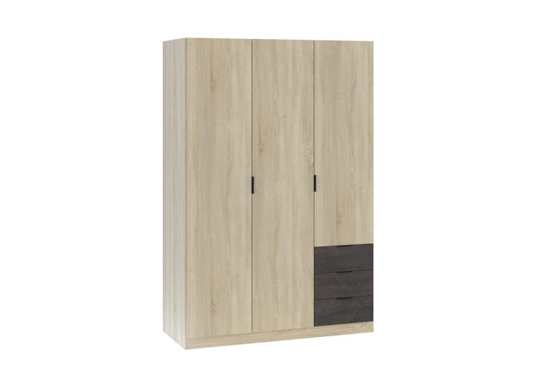 Armario 1 puerta abatible 2 cajones Roble Puzzle, 50x232x52 cm