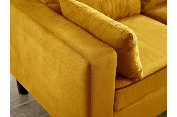 3P Design Sofá Chaiselongue reversível em cor MOSTARDA ao MELHOR PREÇO