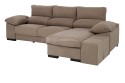 Sofá Chaiselongue Reversible VELA Marrón (Con ARCÓN)