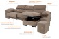 Sofá Chaiselongue Reversible VELA Marrón (Con ARCÓN) Sofá Chaiselongue Reversible VELA Marrón (Con ARCÓN)