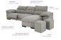 Sofá Chaiselongue Reversible VELA Gris Medio Sofá Chaiselongue Reversible VELA Gris Medio
