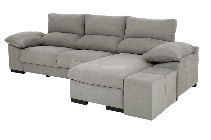 Sofá Chaiselongue Reversible VELA Gris Medio