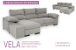 Sofá Chaiselongue Reversible VELA Gris Medio