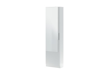Sapateira de 1 porta com espelho em branco (Modelo KRISTAL)