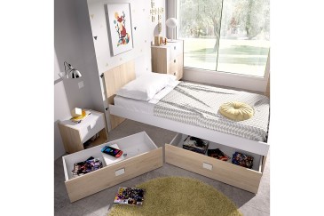 Elegante cama individual de diseño  90x190