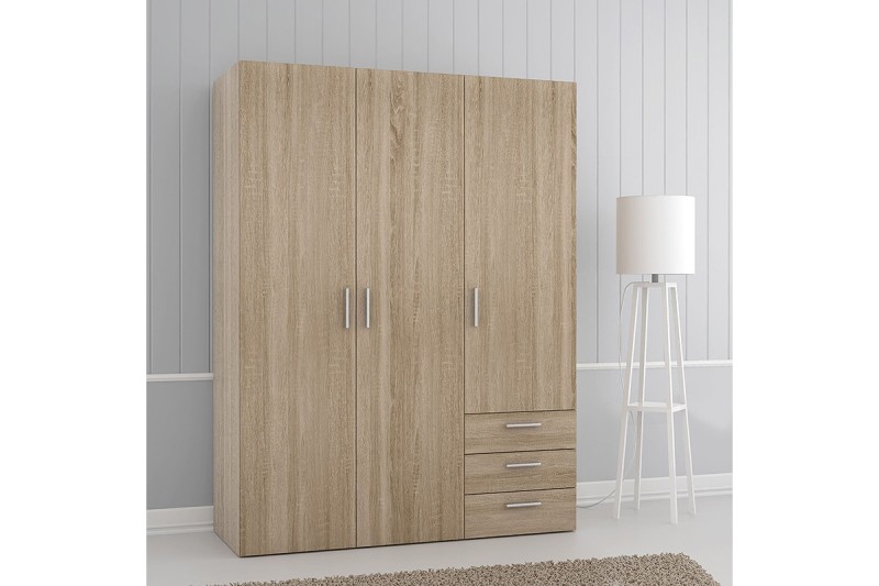 ARMARIO 3 PUERTAS Y 6 CAJONES ANCHO 123 CM - Naumuebles