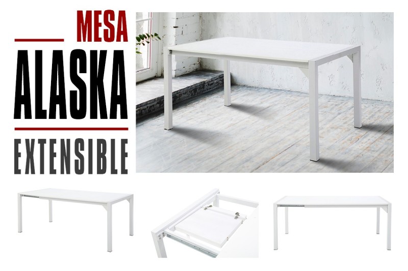 Mesa comedor extensible ALASKA Blanca
