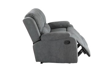 Sofá Relax 2P BISHOP estofado em cinzento ao MELHOR PREÇO