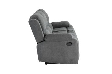 Sofá Relax 3P BISHOP estofado em cinzento ao MELHOR PREÇO