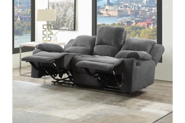 Sofá Relax 3P BISHOP  tapizado en color gris al MEJOR PRECIO