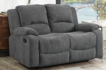 Sofá Relax 2P BISHOP estofado em cinzento ao MELHOR PREÇO