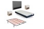 Pack Poupança Cabeceira Capitoné Tecido Cinza + 2 Mesinhas DINA + Estrado com Pés + Colchão Viscoelástico MALVIK 135x190 Pack Poupança Cabeceira Capitoné Tecido Cinza + 2 Mesinhas DINA + Estrado com Pés + Colchão Viscoelástico MALVIK 135x190