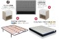 Pack AHORRO Cabecero tela Gris + 2 Mesitas DINA + Somier con patas + Colchón Viscoelastico MALVIK 135x190 Pack AHORRO Cabecero tela Gris + 2 Mesitas DINA + Somier con patas + Colchón Viscoelastico MALVIK 135x190