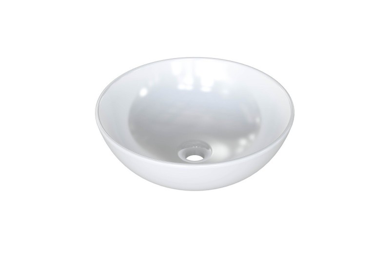 Lavabo cerámico Redondo sobre ENCIMERA 41,5 x 41,5 Blanco