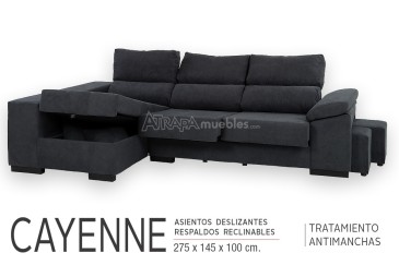 CAYENNE sofá chaise longue em cinzento ao MELHOR PREÇO
