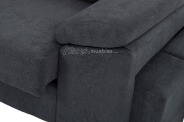 Sofá chaiselonge CAYENNE en color gris al MEJOR PRECIO