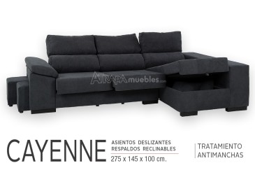 CAYENNE sofá chaise longue em cinzento ao MELHOR PREÇO