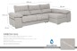 Chaiselongue Derecha GRECIA Gris Claro