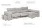 Chaiselongue Derecha GRECIA Gris Claro