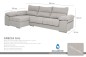 Chaiselongue Izquierda GRECIA Gris Claro