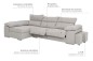 Chaiselongue Izquierda GRECIA Gris Claro