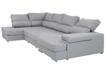 Sofá chaiselonge Sofá de canto convertível em cama ITALIA Cinzento ao MELHOR PREÇO