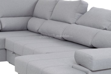 Sofá chaiselonge Sofá de canto convertível em cama ITALIA Cinzento ao MELHOR PREÇO