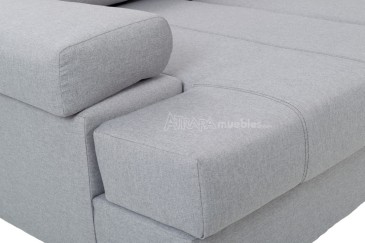 Sofá chaiselonge Sofá de canto convertível em cama ITALIA Cinzento ao MELHOR PREÇO