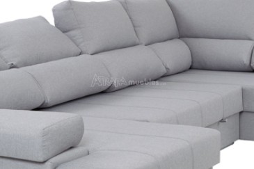 Sofá chaiselonge Sofá de canto convertível em cama ITALIA Cinzento ao MELHOR PREÇO