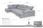 Sofá Chaiselongue Rinconera Izquierda ITALIA Gris (Convertible en Cama)