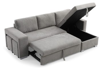 Sofá chaiselonge Cama Gris al MEJOR PRECIO