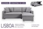 Sofá Chaiselongue Cama LISBOA Gris REVERSIBLE