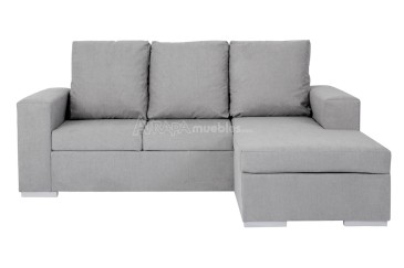Sofá Chaiselongue Design 3P reversível em cor CINZA claro ao MELHOR PREÇO