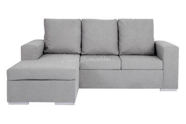 Sofá Chaiselongue Design 3P reversível em cor CINZA claro ao MELHOR PREÇO