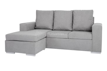 Sofá Chaiselongue de Diseño 3P reversible en color GRIS claro al MEJOR PRECIO