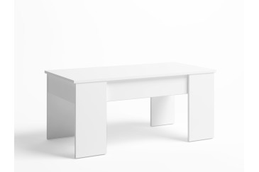 Mesa de centro elevable en Blanco mate de 100x50 al MEJOR PRECIO