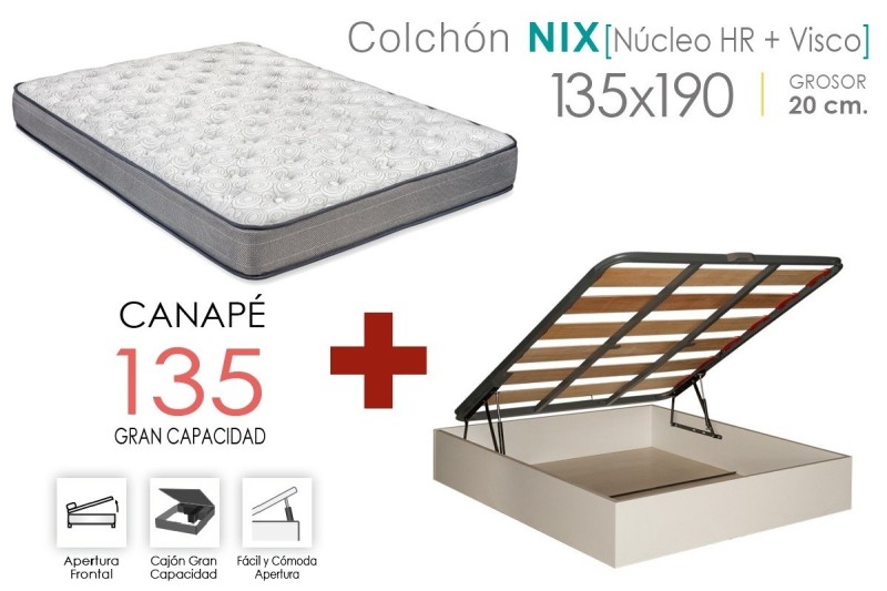 PACK Canapé EKO + Colchón NIX VISCO 135